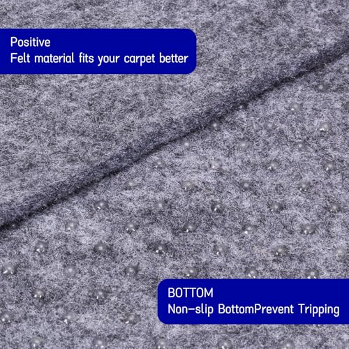 9x12 Ft Non Slip Rug Pad - Extra Large Felt Under Rug Cushioning, Carpet Padding for Hardwood & Tile Floors - Keeps Rugs Secure - Rectangular