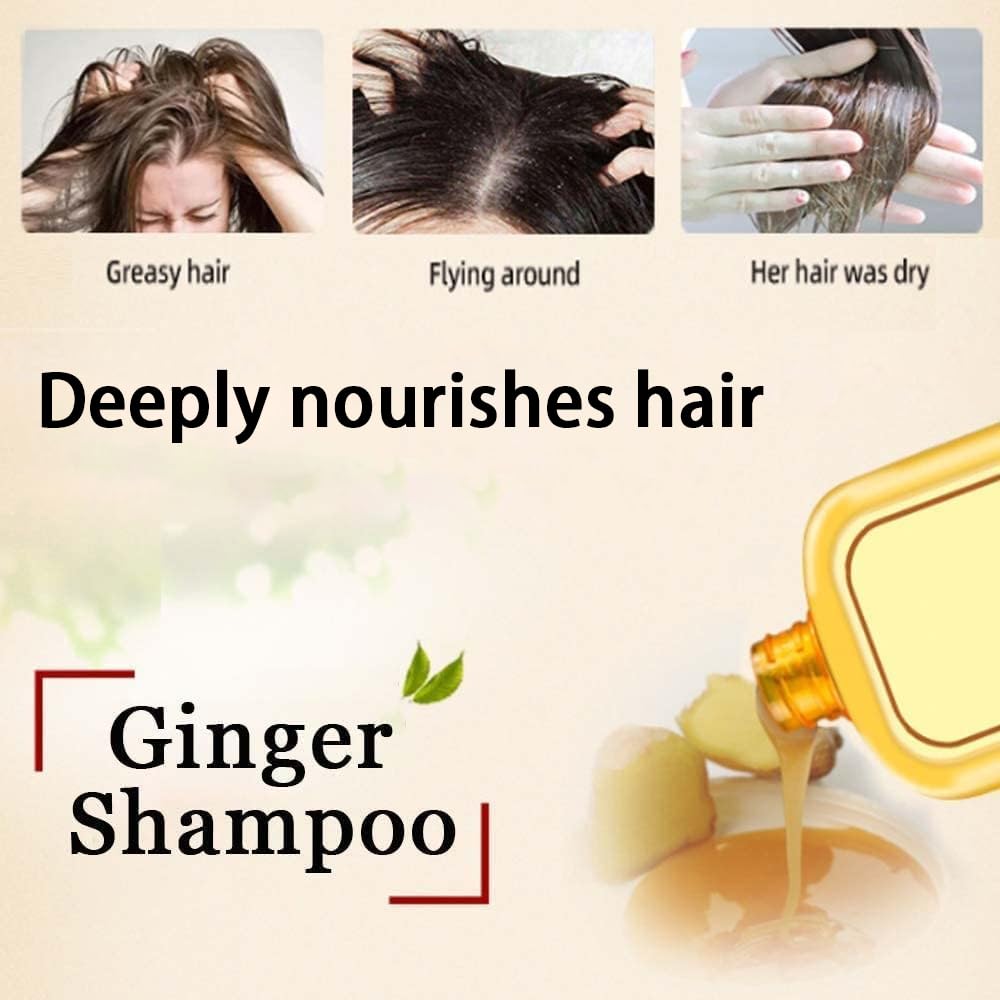 Ginaday Instant Ginger Hair Regrowth Shampoo, Ginger Anti-Fall Shampoo for Hair Growth, Anti-Hair Loss Hair Shampoo (1Pcs 16.91FL.oz/500ML)
