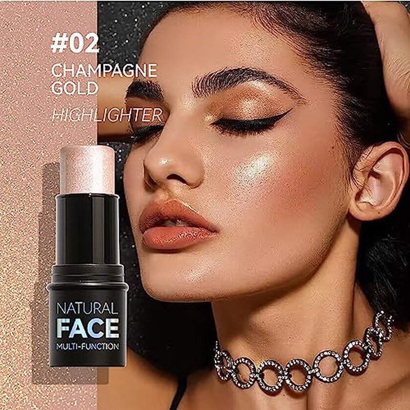 Cream Contour Sticks 3 Pcs Highlighter Bronzer Blush Face Makeup Contouring Bronzing Pen Creme Cheek Blush & Brightens Illuminator Highlight Foundation Waterproof Cosmetics Set Medium