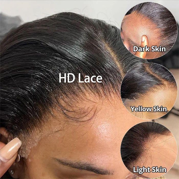 Balayage Wig Human Hair 28 Inch Blonde Ombre Lace Front Wig 13x6 HD Transparent Cap