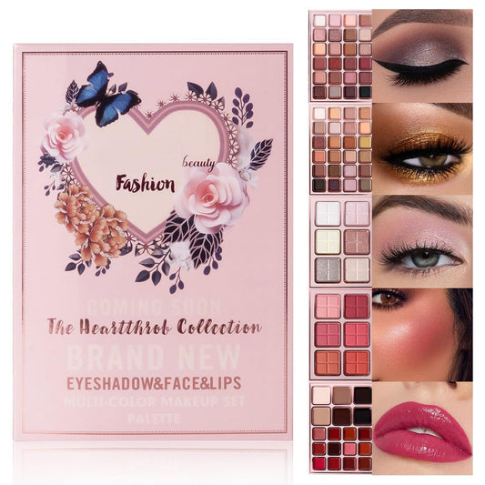 FERLYHR 5-Layer Eyeshadow Palette Pigmented 78 Colors Make Up Palette Sets Matte Shimmer Glitter Eye Shadow Makeup Sets Pallet Highlighter Contour Blush Powder Beauty Kit (1#, 1 Count (Pack of 1))