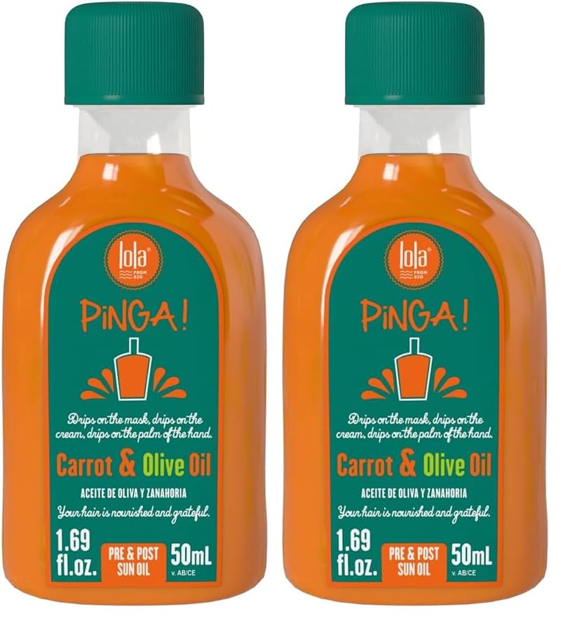 Pinga! Hair Oil Pack 1.69 Fl Oz x2 with Carrot & Olive Oil for Softer, Radiant Hair — Variation 1.69 Fl Oz (Pack of 2)