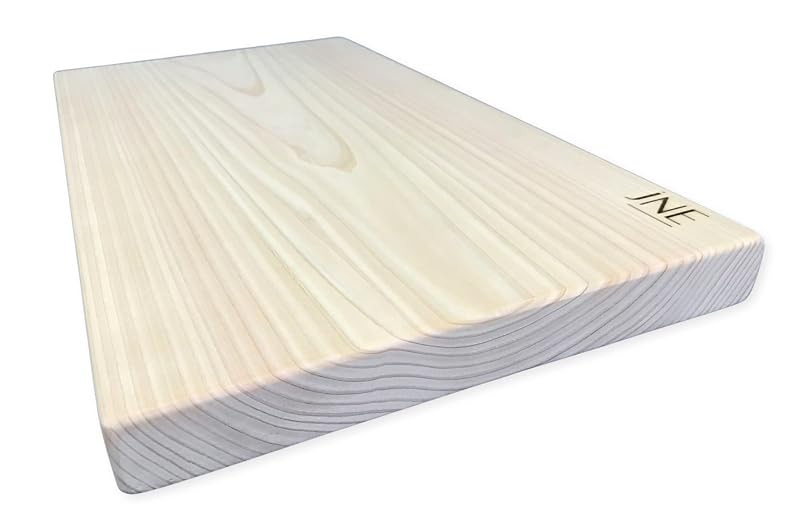 Hinoki Cypress Cutting Board 17.3" x 9.5" x 1" - Reversible, No Joint, Solid One-Piece