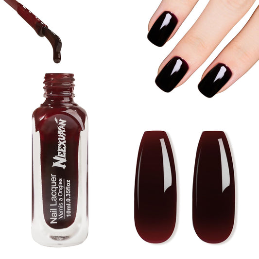 NEEXUAAN Red Jelly Nail Polish, Cherry Red Quick Dry Nail Polish, No UV Lamp Needed, Streak Free Fingernail Polish for Salon Manicure and Nail Art DIY at Home, 0.35 fl oz