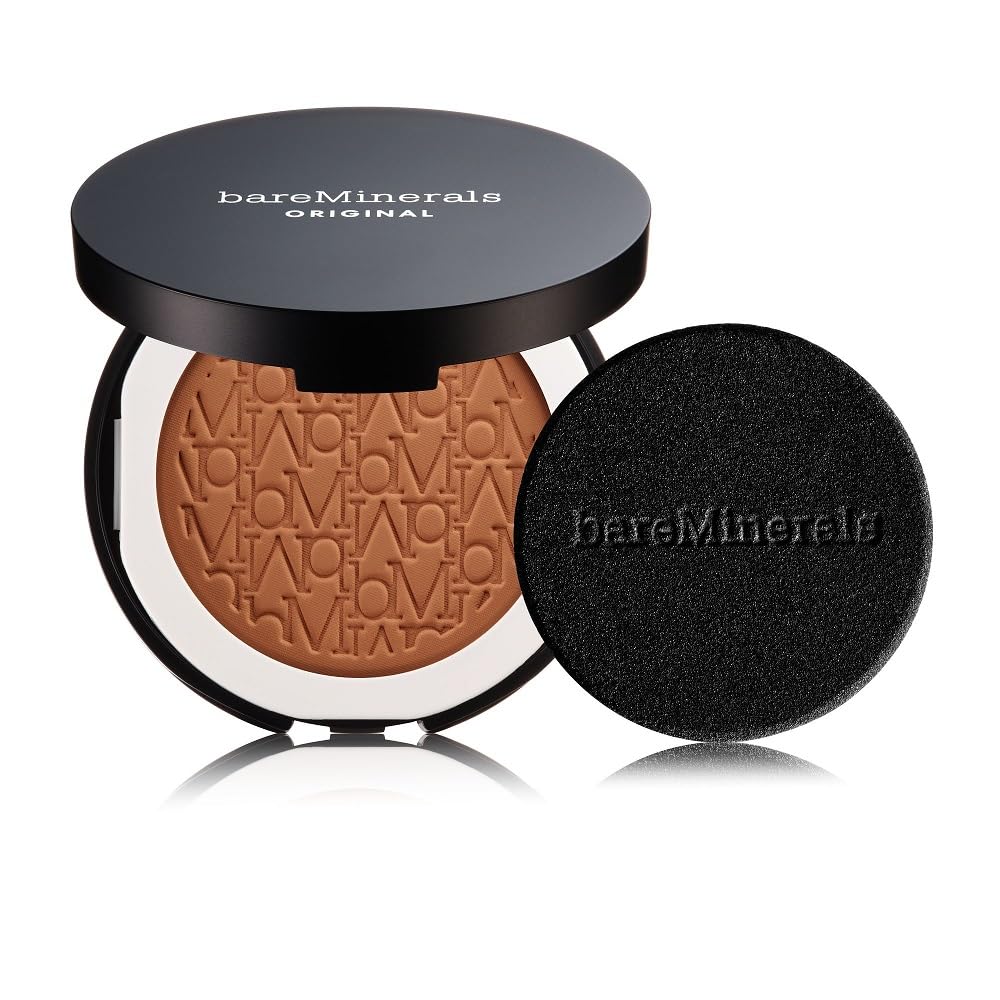 bareMinerals Original Pressed Powder Foundation Mineral SPF 15 – Talc-Free, Luminous Finish, Buildable Coverage, Vegan, Clean Beauty