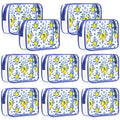 Honeydak 10 Pcs Clear Capri Lemon Makeup Bags - Italian Summer Gift Set