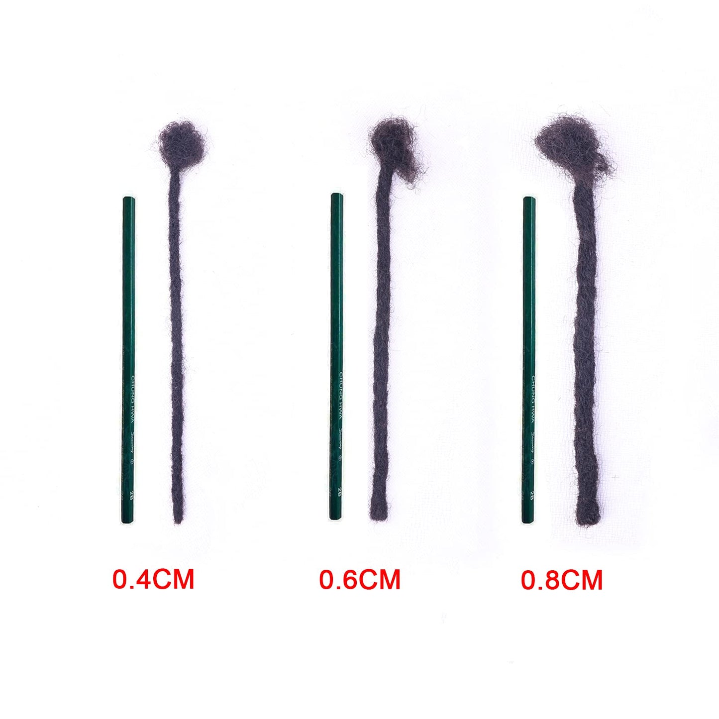 100% Real Human Hair Dreadlock Extensions, ADIASAI 0.4cm Thickness 10 Inch 10 Strands Can Be Dyed and Bleached Full Hand-made Loc Extensions for Men Women Kids 100% Unprocessed Natural Black