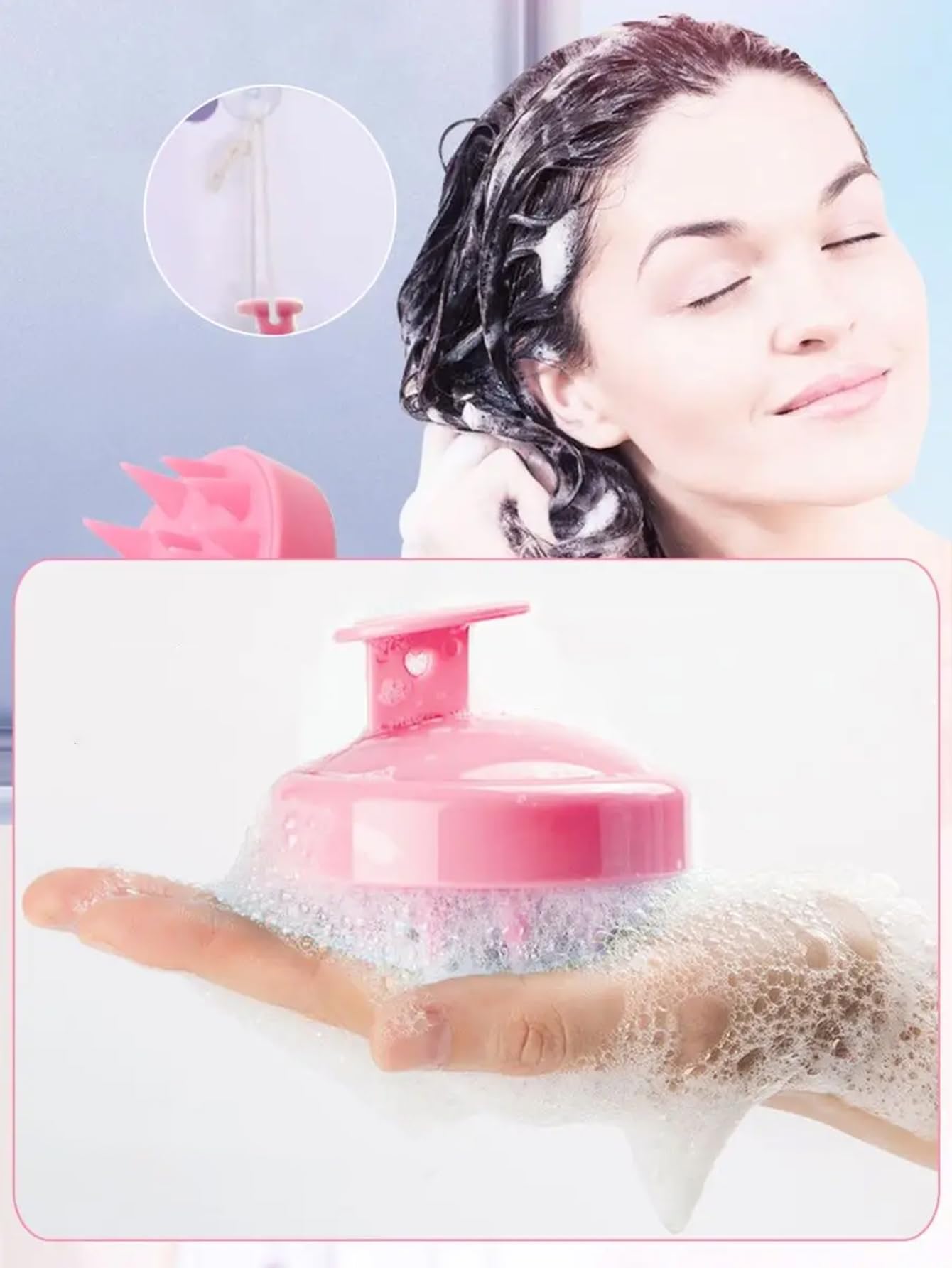 Hair Scalp Brush Continuous Spray Bottle Hair Oil Applicator Bottle for Hairstyling (Pink)