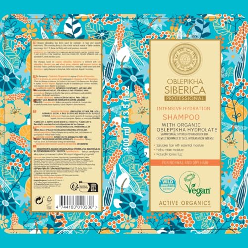 Organic Sea Buckthorn Shampoo for Normal to Dry Hair - 400ml Natural Nourishing Hair Care