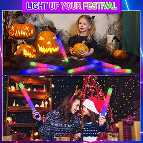 108PCS LED Foam Glow Sticks Bulk Party Supplies for Events, Wedding, Halloween