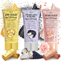 Azure Cosmetics Peel-Off Masks Bundle - Rose Gold, Gold, Charcoal & Pearl - Variety Pack of 3