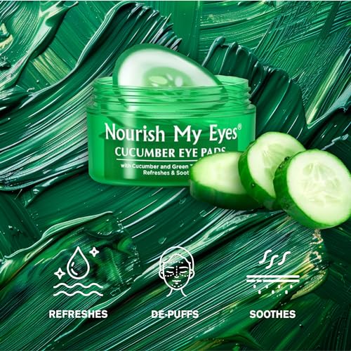 Under-Eye Patches with Cucumber & Green Tea for Puffiness Relief - 36 Pads Pack