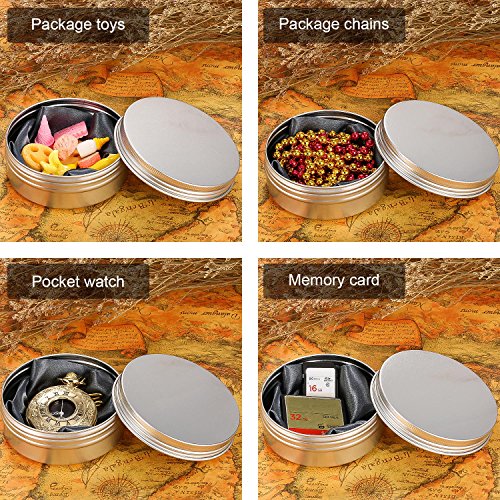 TecUnite 24 Pcs 4 oz Metal Tin Cans Aluminum Round Tin Containers Empty Cans with Screw Lid for Candle Storage Cosmetic Sample Travel Salve Cream