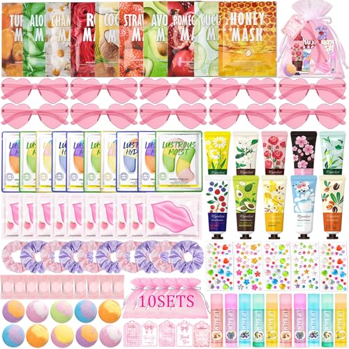 Spa Party Supplies Kit for Girls - 120-Piece Sleepover Beauty Set with Masks, Eye Patches & Lip Balms