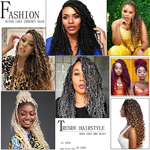 Ahrencan Grey Goddess Locs Crochet Hair 14 Inch 7 Pack for Black Women