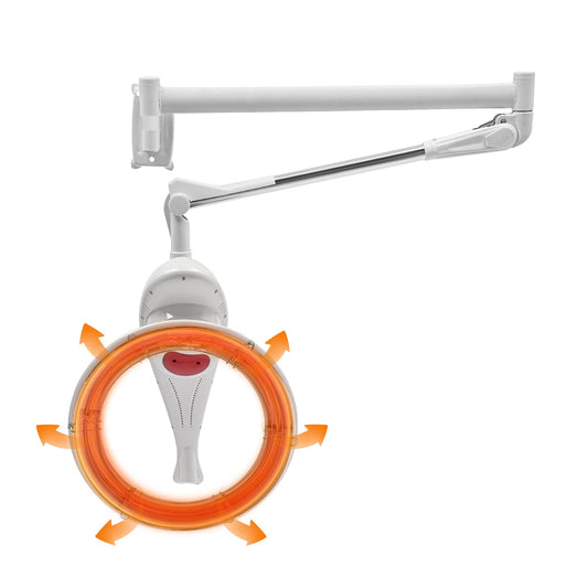 Wall Mount Orbiting Rotating Hair Treatment Machine, 950W 110V 360° Rotating Salon Heating Ring Processor, Hair Perming Treatment Machine for Baking Oil, Coloring (White)