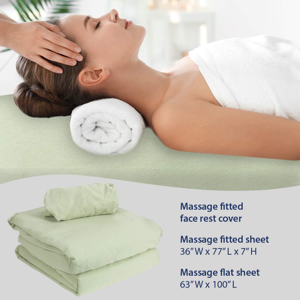 Premium Designer Flannel Massage Sheet Set - 3-Piece, Island Tranquility for Massage Tables