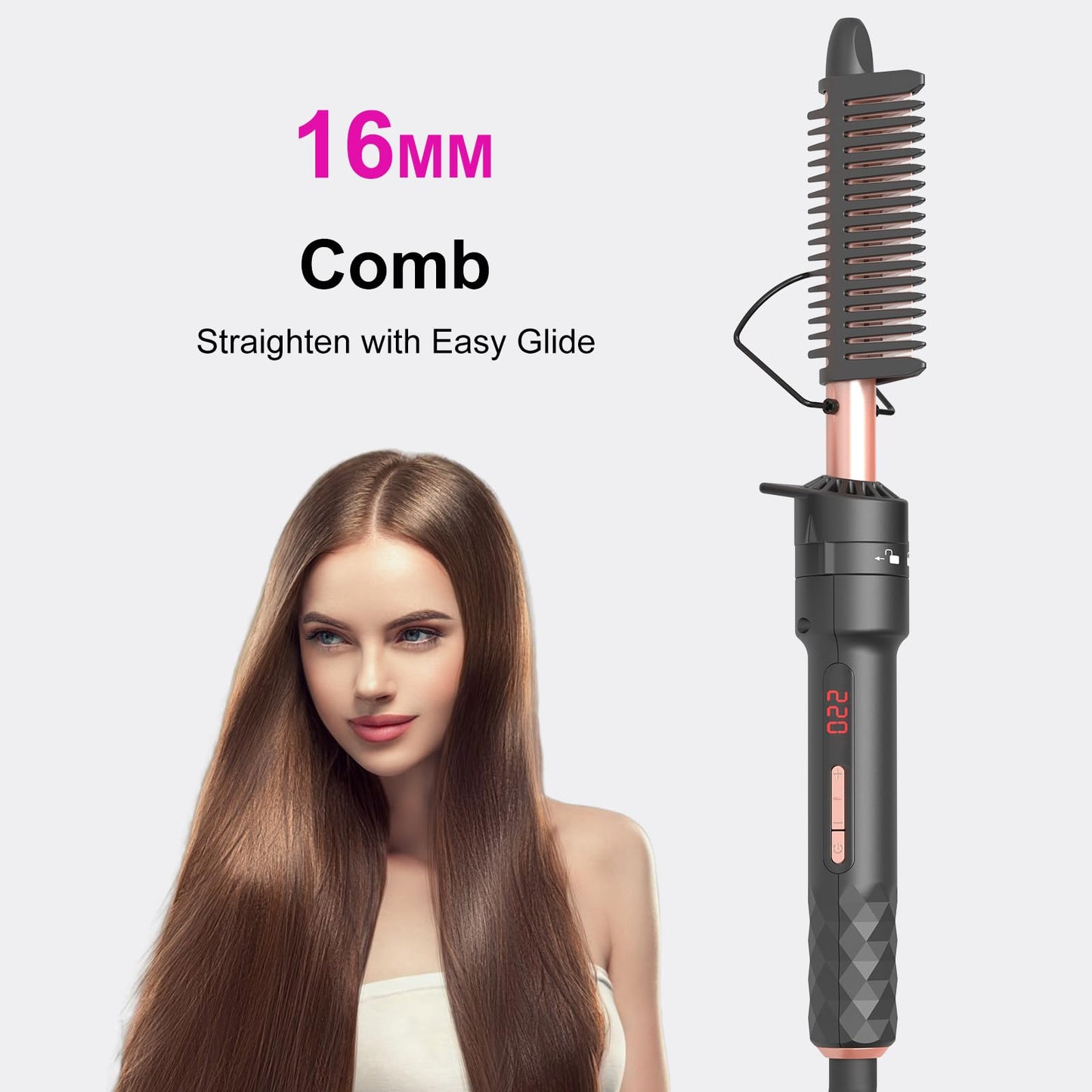4 in1 Wand Curling Iron,Curling Wand for Long Hair,Hair Curling Iron with Straightener and Curler Fuction,Curling Iron Set with Heat Resistant Mat Glove