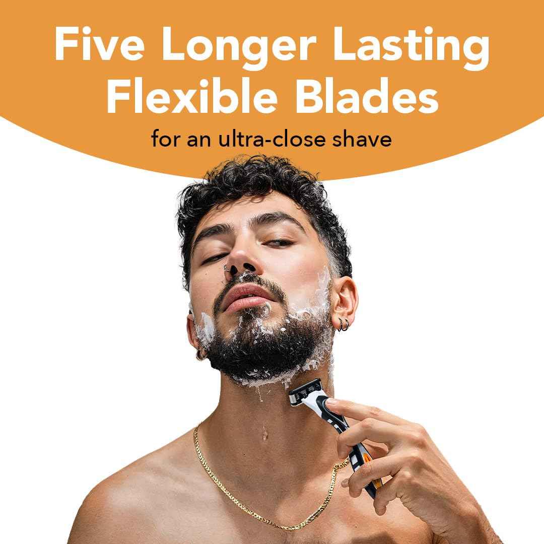 BIC Flex 5 Refillable Men's 5 Blade Razors, Holiday Grooming for a Smooth Shave, 1 Handle and 12 Cartridges-Pack, Stocking Stuffers