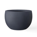 Large Round Charcoal Concrete Planter 19.9" Dia - Outdoor with Drainage Plug