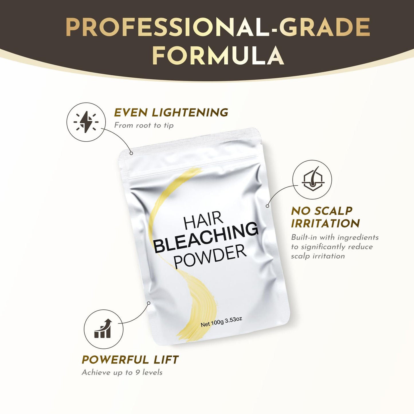 Hair Bleach, Bleach Powder for Hair, Professional Grade Blue Bleaching Powder, Up to 9 Levels of Lift for Hair Highlights & Lightening (100g/3.53oz)