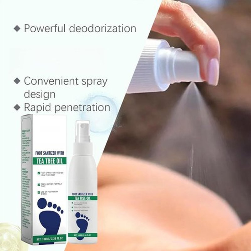 Foot Sanitizer Spray with Tea Tree Oil, Foot and Nail Care Serum, with Natural Tea Tree Oil and Aloe Vera Feet Spray, Nail Solution and Foot Sanitizer Spray with Tea Tree Oil (1pc)
