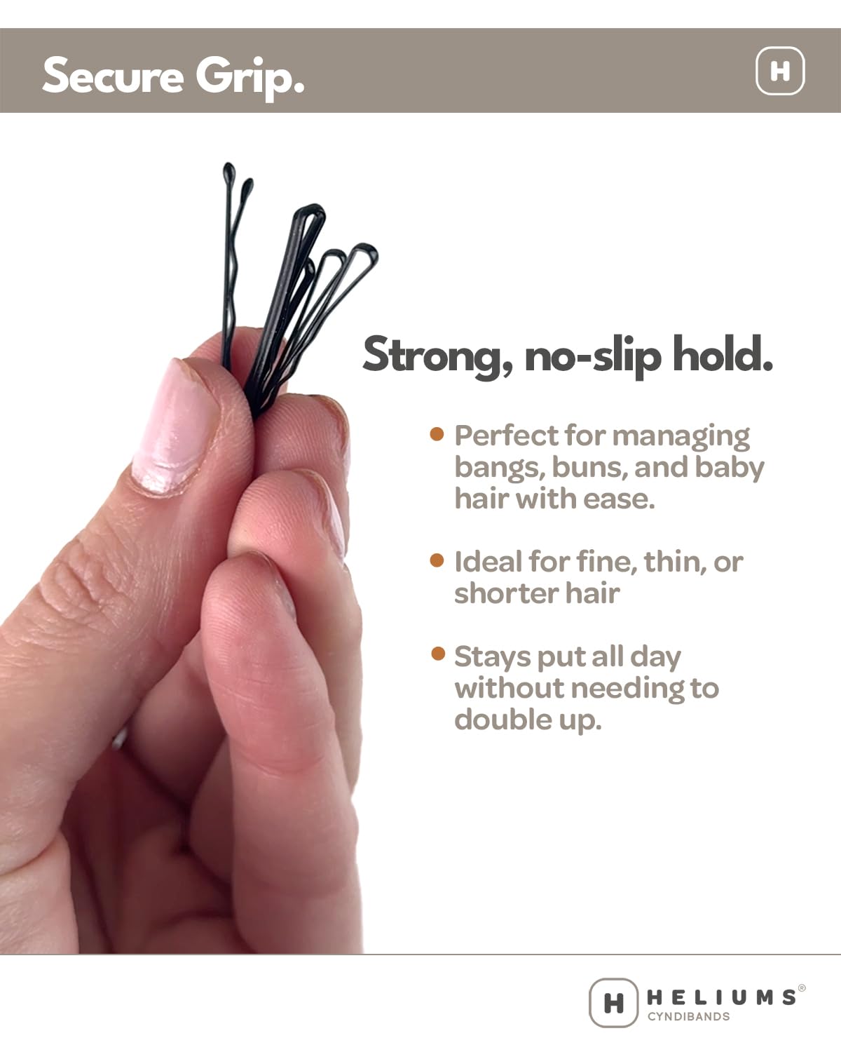Heliums Mini Bobby Pins - Ash Blonde - 40 Pack, 1.5 Inch Small Hair Pins For Thin Hair & Kids