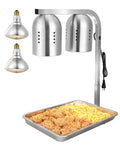 VEVOR Food Heat Lamp – 500W, 2x250W Infrared Bulbs, Free-Standing Stainless Steel Warmer