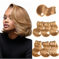 MXMaoYiCTR 6-Pack 8 Inch Honey Blonde Brazilian Virgin Body Wave Hair Extensions