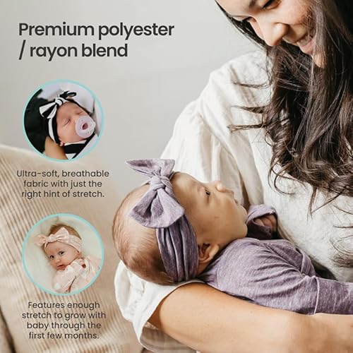 Copper Pearl Baby Bows: Stylish Headbands for Baby Girls, Premium Soft and Stretchy Baby Headbands, Perfect for Newborns, Trendy Designs - Clay