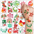 Glitter Christmas Temporary Tattoos for Kids - 74 Individually Sheets Perfect for Kids Christmas Party Favors, Stocking Stuffer
