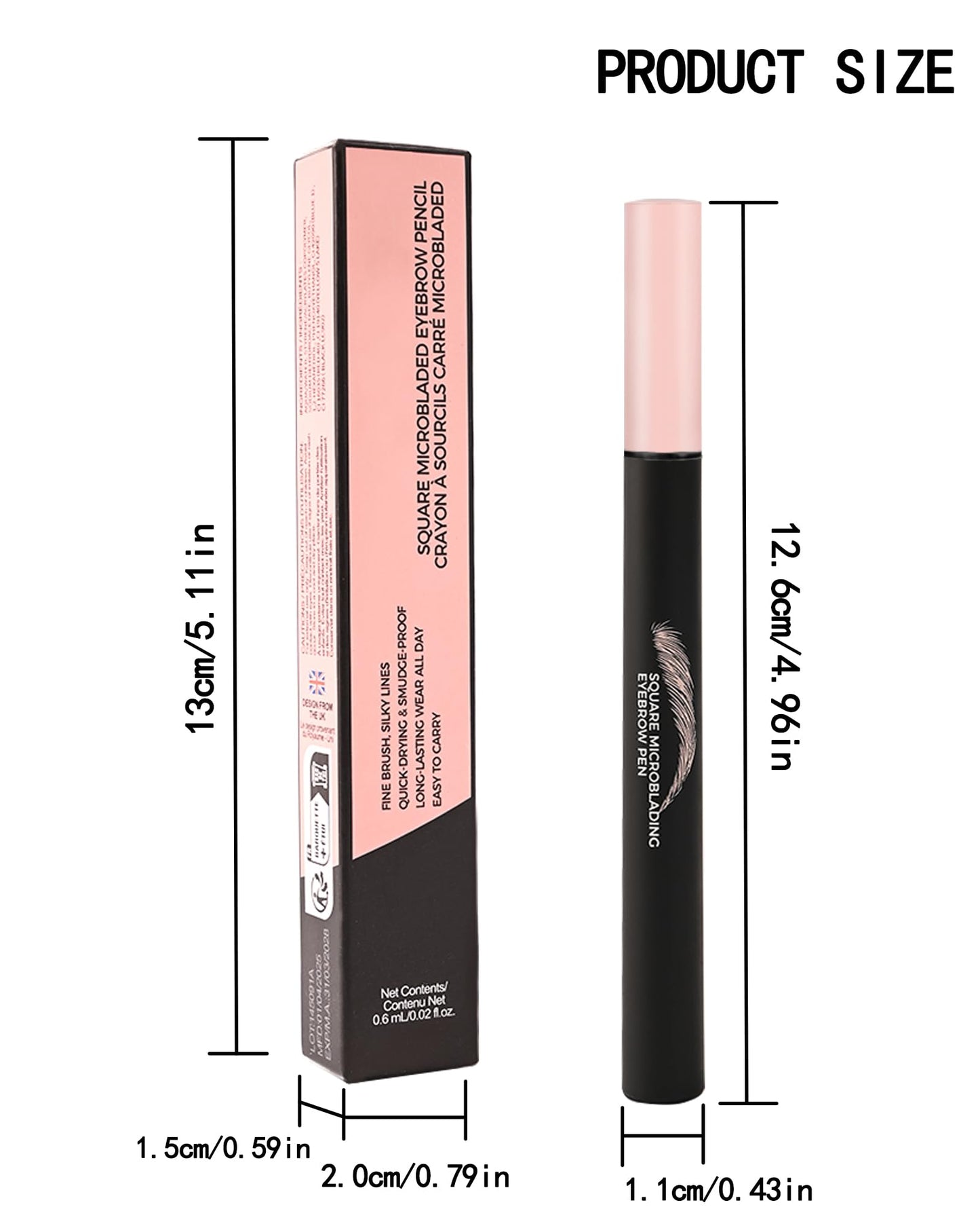 Microblading Liquid Eyebrow Pencil, Waterproof Smudgeproof Multiple Fork Tip Angled Wild Tinted Brow Pen,Filler Dye Eye Brow Pencil Thin Hair Like stroke for shaping,Women Makeup Last All Day-01 Brown