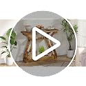 Black Wood Console Table with 3-Tier Shelves - Farmhouse Style Entryway Table