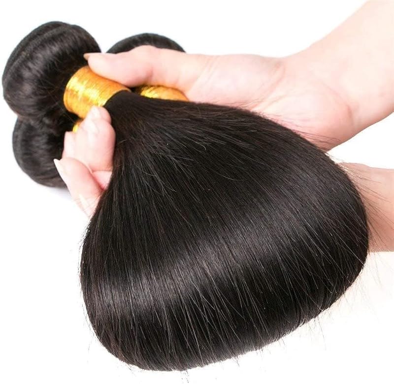12 Inch Brazilian Straight Human Hair Bundles - Unprocessed Remy Hair, 3-Pack