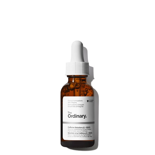 The Ordinary Caffeine Solution 5% + EGCG, Depuffing Eye Serum for Dark Circles and Tired Eyes, 1 Fl Oz