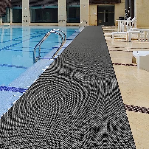 WLWLEO 236'' x 35.4'' Heavy Duty Non Slip Drainage Floor Mat for Wet Areas, Gray (0.9x6M, 0.2'' Thick)