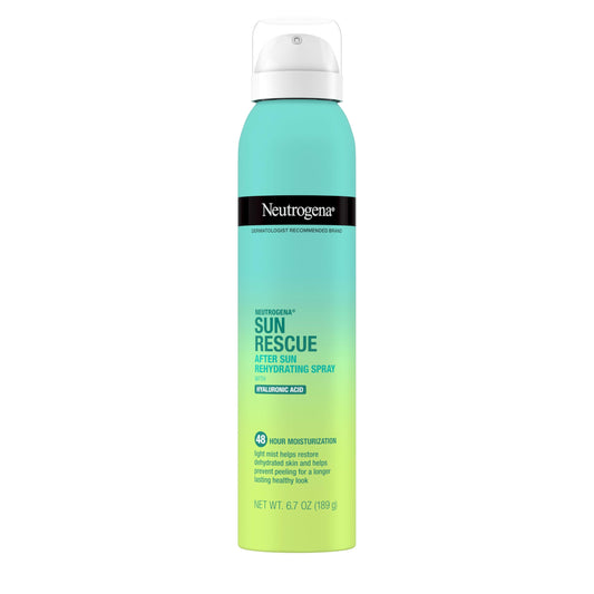 Neutrogena Sun Rescue After Sun Rehydrating Spray with Hyaluronic Acid, Vegan and Lightweight 48-Moisturizing Skin and Body Mist, Non-Comedogenic Hydration, 6.7 Oz