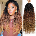 Dorsanee Faux Locs Crochet Hair 18 Inch for Black Women, Short Goddess Style, Pack of 7, #1B/30/27