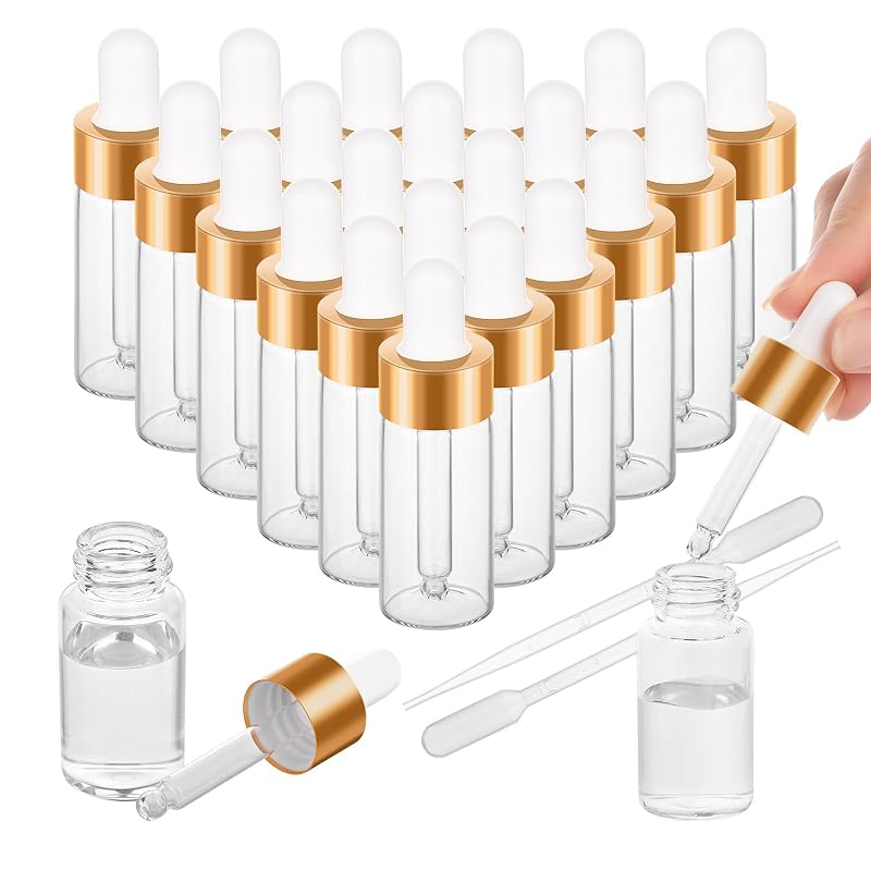100 Pack 10ml Mini Dropper Bottles for Cuticle Oil - Thickened Glass, Leak-Proof