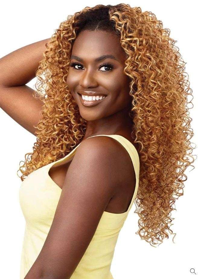 Converti-Cap Outre Synthetic Wig - Dominican Bounce with Dark Brown Root & Gold Amber