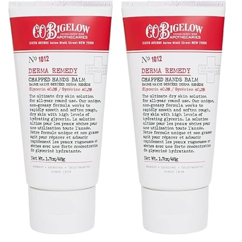 C.O. Bigelow Chapped Hands Balm, No. 1012 with Glycerin (40.3%) 1.7 oz, Hand Lotion Cream for Women and Men to Soften Dry Cracked Skin (Pack of 2)