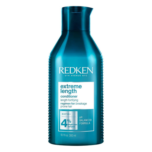 Redken Extreme Length Conditioner For Damaged Hair - Fortifies, Strengthens and Conditions Hair, Infused With Biotin & Castor Oil For Hair Growth, 10.1 Fl Oz