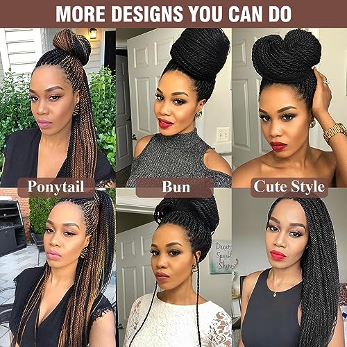 Senegalese Twist Crochet Hair 14 Inch Pre-Looped Braids for Black Women - 20 Strands per Pack