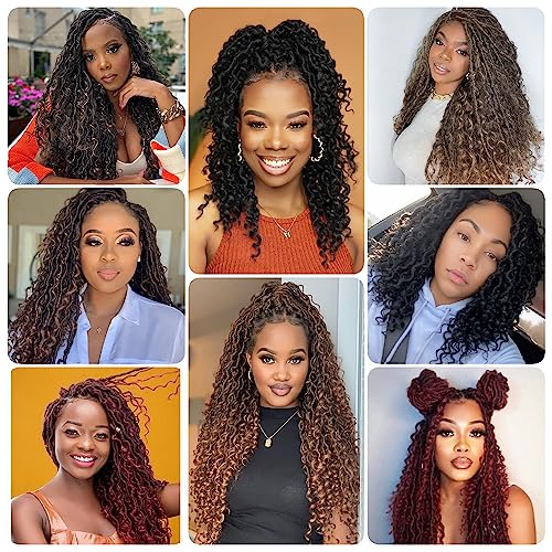 12 Inch Goddess Faux Locs Crochet Hair for Black Women - 6 Packs, Curly Ends, Variation of THIS listing