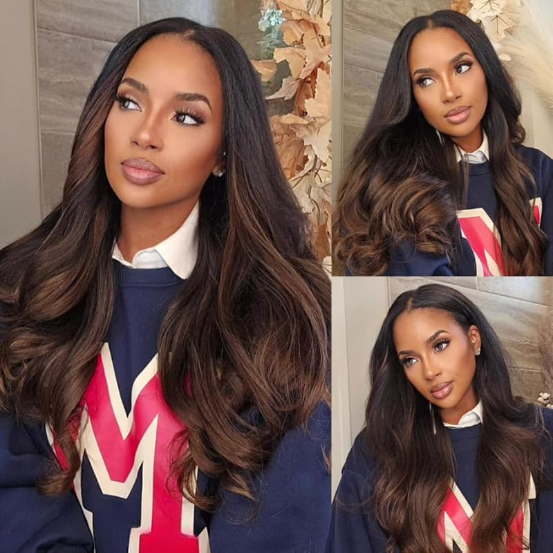UNICE Chestnut Brown Ombre Human Hair Weave 8 Inch Body Wave Remy Extensions