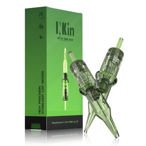 INKin REVO Tattoo Cartridge Needles 7RS #12 Standard 0.35mm Round Shader, Professional Tattoo Needles With Precise Positioning System Stay-Sharp Needles Extra Long Taper 20Pcs For Tattooing(R1207RS)