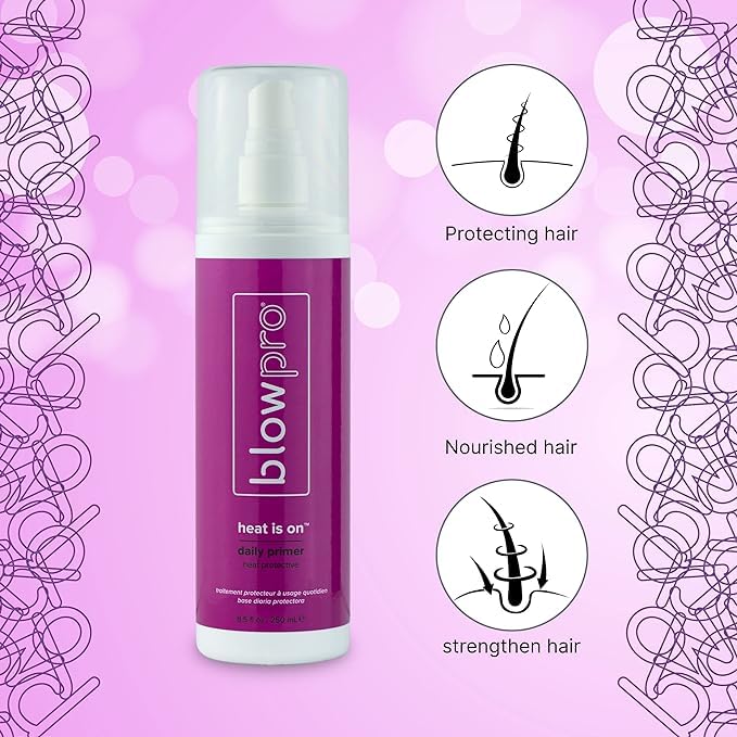 BlowPro Heat Is On Daily Heat Protectant Mist 8.5oz – Weightless Hair Shield, Restores Proteins & Adds Shine