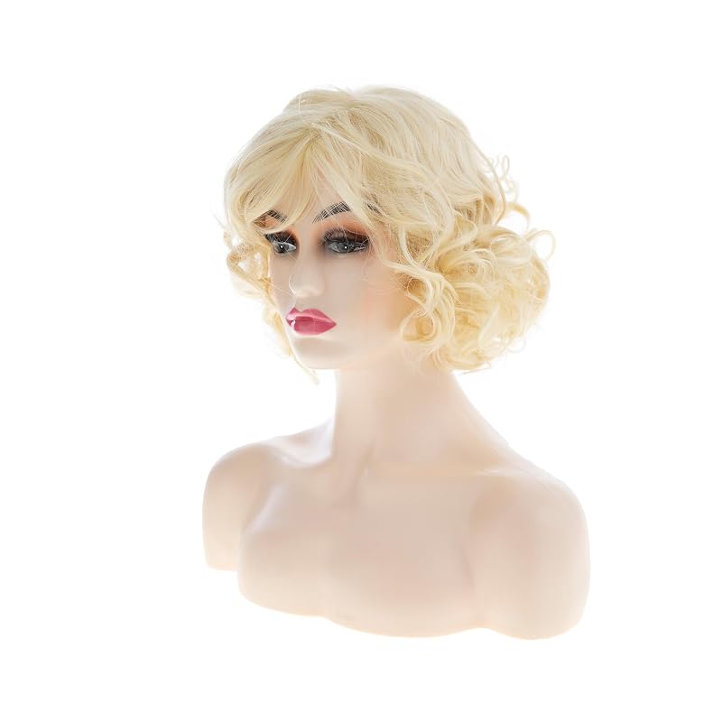 Sallcks Short Blonde Curly Wig for Women – Cosplay Party Costume (Variation: Blonde)
