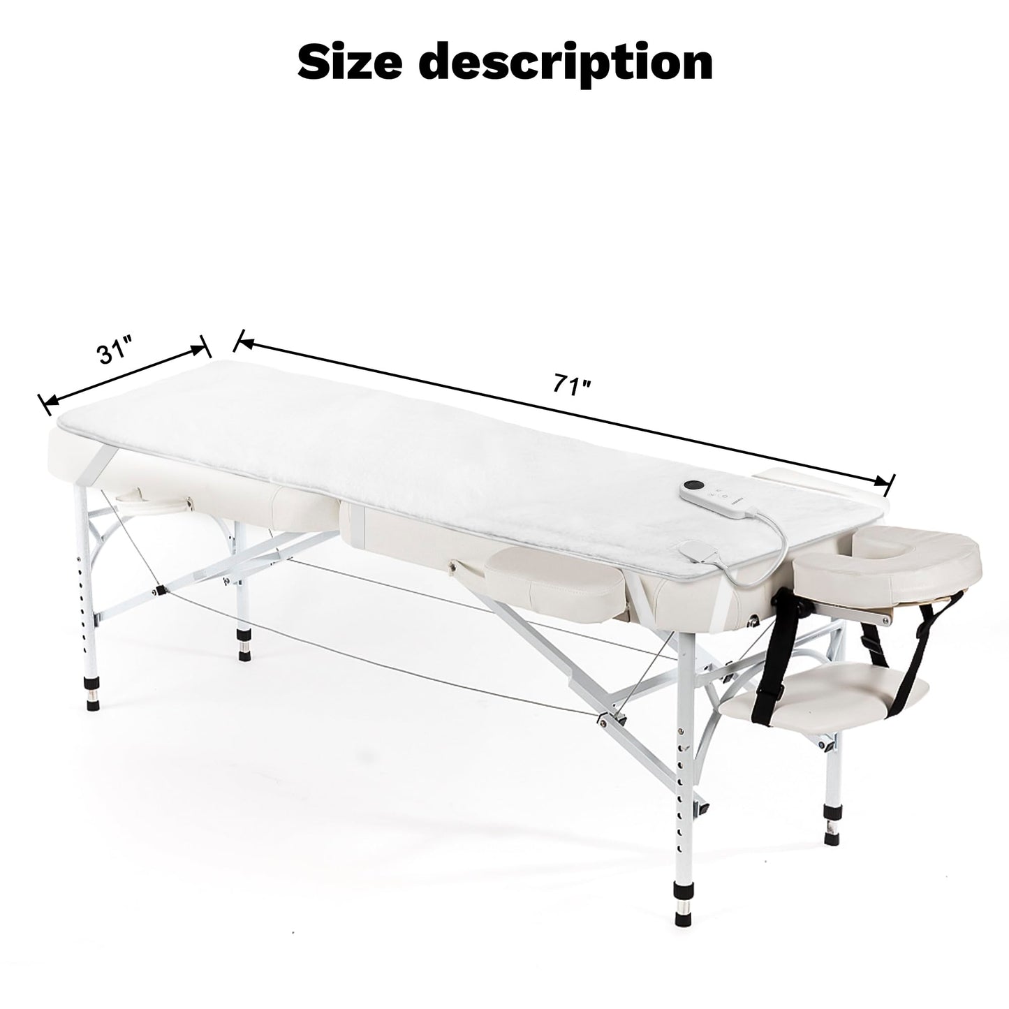 Massage Table Warmer Heating Pad Professional SPA Massage Bed Warmer with 8 Timer & 6 Heat Settings & Overheat Protection for Massage Bed & Spa, Thickened & Soft Fleece, 31" x 71"