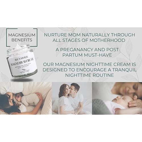 Organic Magnesium Cream ? Extra Strength Nighttime Moisturizer | Made in USA, Family-Owned, Glass Jar, Gentle For All Ages
